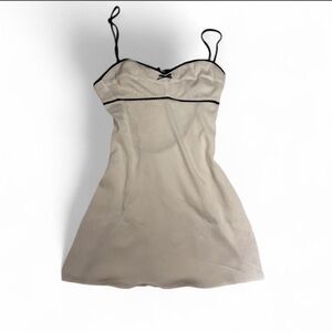 Zara Beige and Black Trim Slip Dress